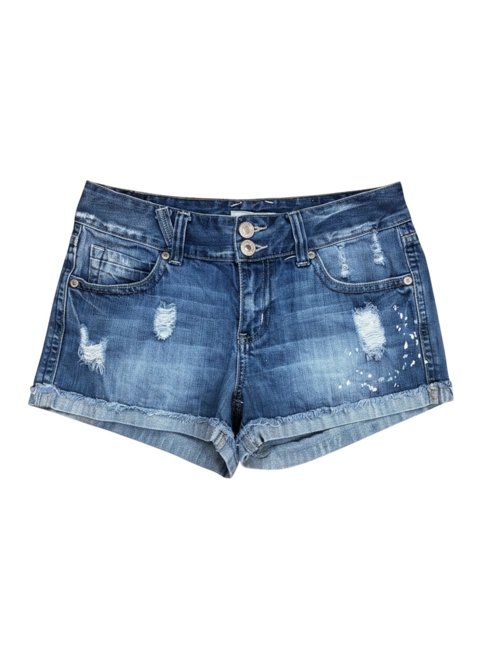 Maurices Washed Blue Distressed Denim Cutoff Shorts